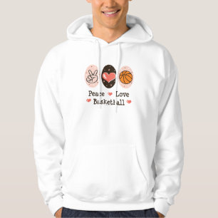 Moletom Com Capuz Camisola encapuçado do basquetebol do amor da paz