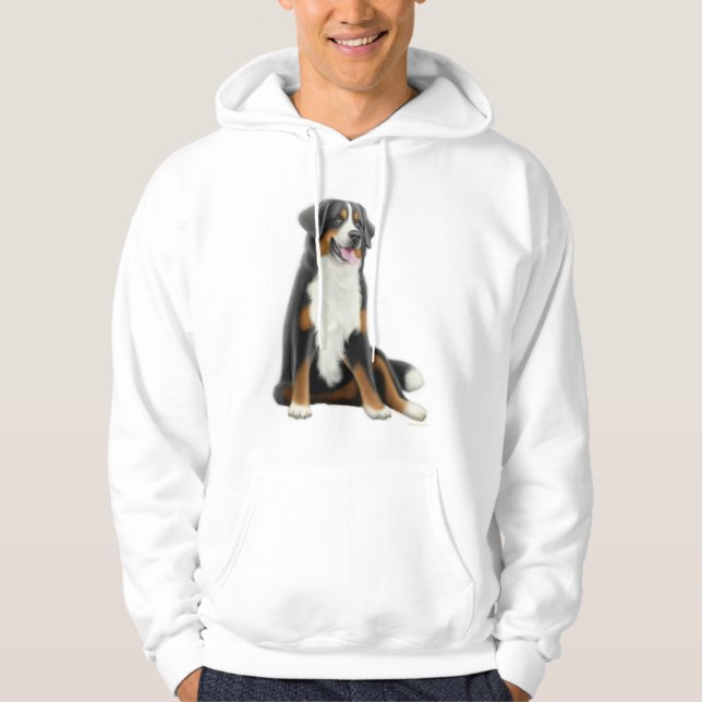 Moletom Com Capuz Camisola encapuçado do cão de montanha de Bernese (Frente)