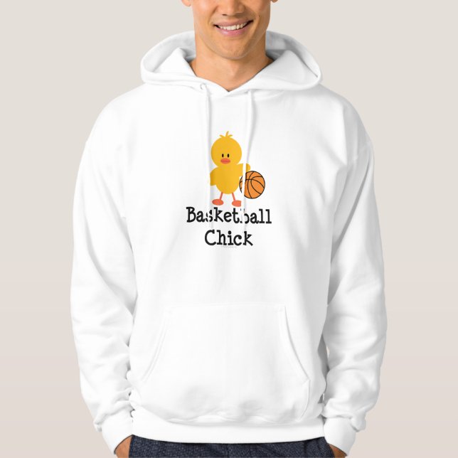 Moletom Com Capuz Camisola encapuçado do pintinho do basquetebol (Frente)