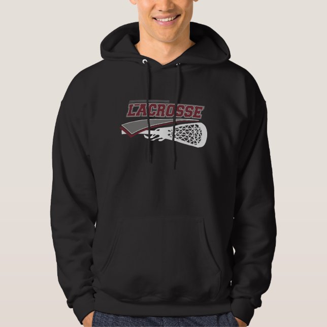 Moletom Com Capuz Camisola encapuçado escura do Lacrosse (Frente)