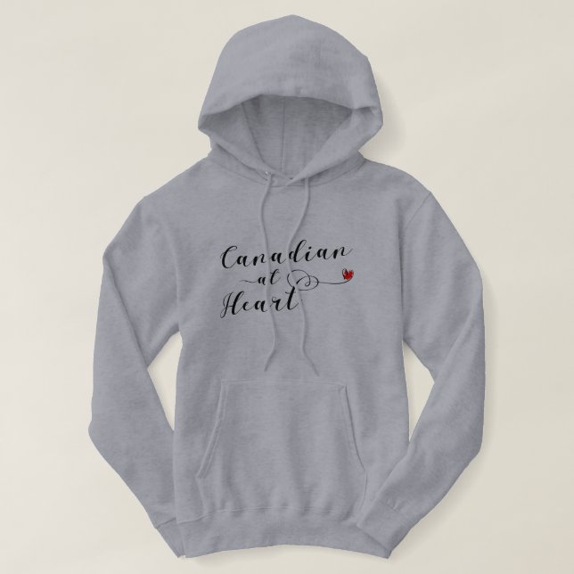 Moletom Com Capuz Canadense At Heart Hoodie, Canadá (Frente do Design)