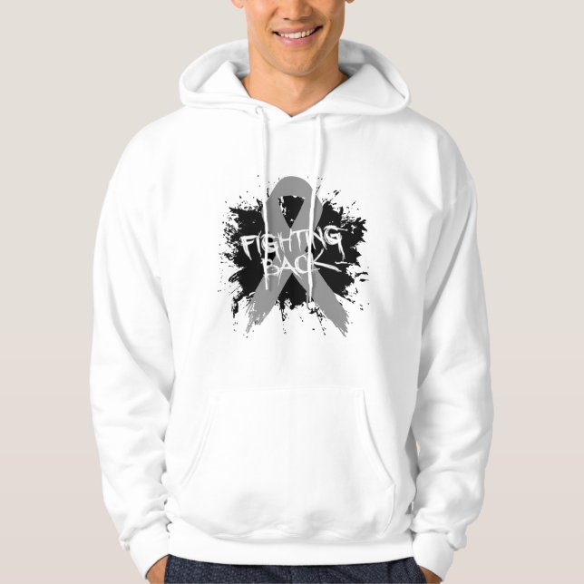 Moletom Com Capuz Cancer cerebral - Combatendo as costas (Frente)