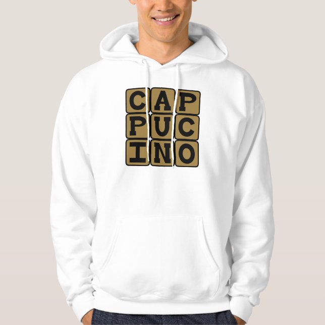 Moletom Com Capuz Cappuccino, Bebida de Café Italiana (Frente)
