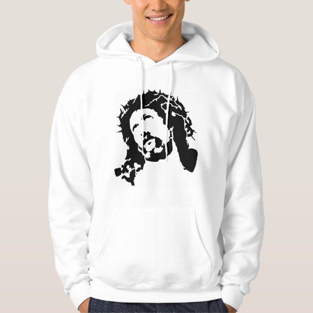 Moletom Com Capuz Cara da camisola de Jesus (Frente)