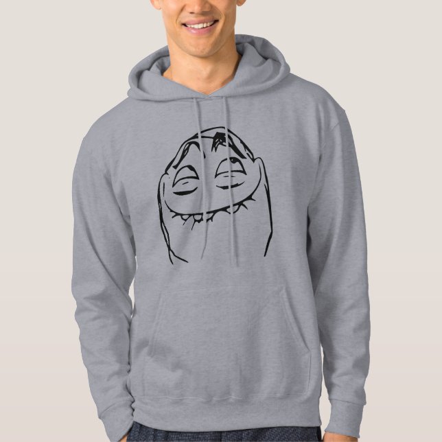 Moletom Com Capuz Cara de riso Meme cómico da raiva de PFFTCH (Frente)