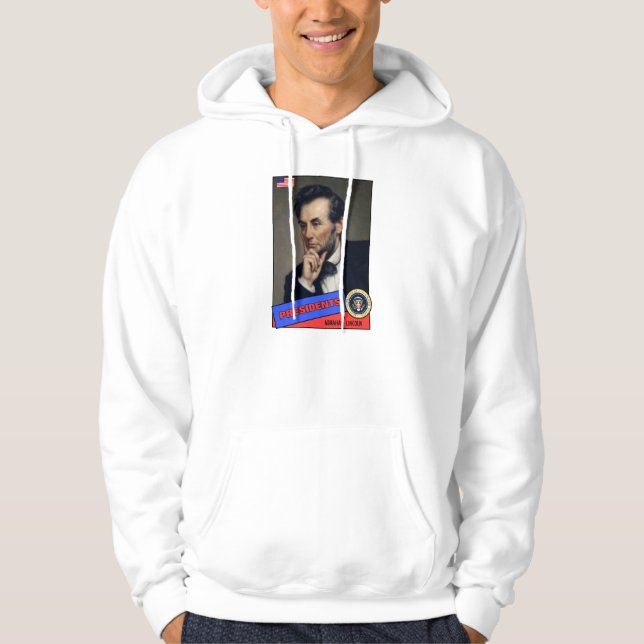Moletom Com Capuz Cartão de Beisebol Abraham Lincoln (Frente)