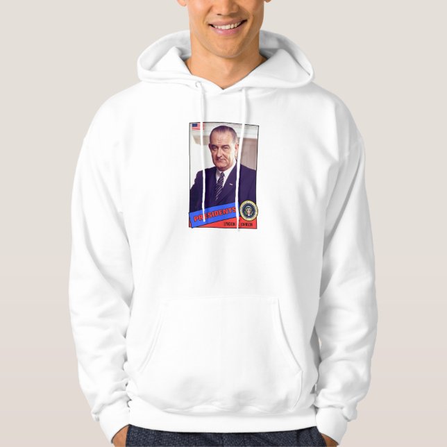 Moletom Com Capuz Cartão de Beisebol Lyndon B. Johnson (Frente)