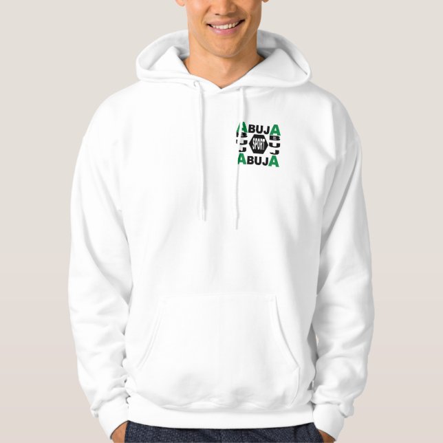 MOLETOM COM CAPUZ CASACO A CAPUZ BRANCO DESENHO ABUJA DESPORTO (Frente)