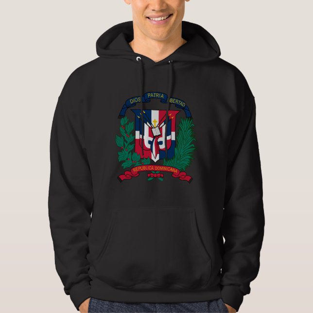 Moletom Com Capuz Casaco de armas da República Dominicana DO (Frente)