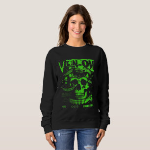 Moletom com Capuz Caveira Veneno Neon Feminino - R