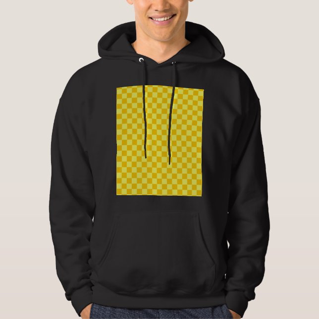 Moletom Com Capuz Checkerboard de combinação amarela por ShirleyTayl (Frente)