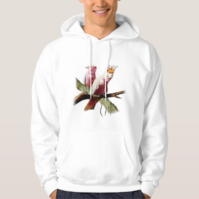 Moletom Com Capuz Cockatoas cor-de-rosa em repouso (Frente)
