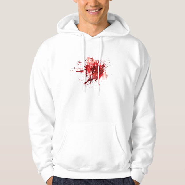 Moletom Com Capuz Colagem de Corpos de Lanterna Vermelha (Frente)