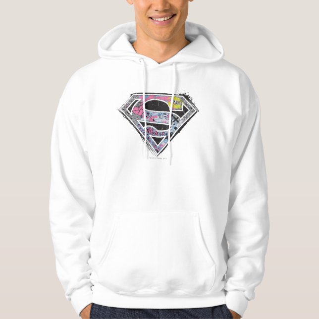 Moletom Com Capuz Colagem de logotipos da Supergirl (Frente)