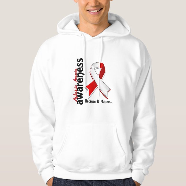 Moletom Com Capuz Consciência 5 da anemia não plástica (Frente)
