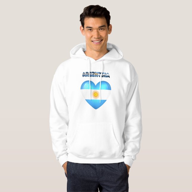Moletom Com Capuz Coração argentino (Frente Completa)