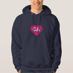 Moletom Com Capuz Coração Rosa Quente da Califórnia - Grande Amor