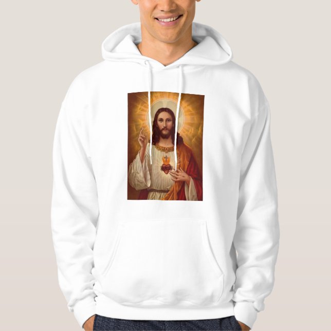 Moletom Com Capuz Coração sagrado de Jesus (Frente)
