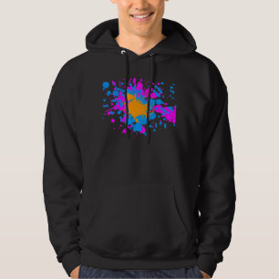 Moletom Com Capuz Corey Tiger 80s Retro Tinta Salpicada (Multicolor)