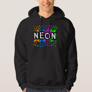 MOLETOM COM CAPUZ COREY TIGER ESTRELAS NEON RETRÔ DOS ANOS 80