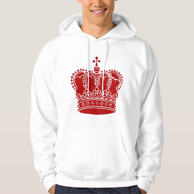 Moletom Com Capuz Coroa Real - Vermelho Rubi (Frente)