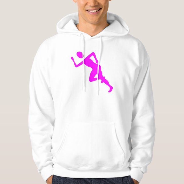 Moletom Com Capuz Correndo - Magenta (Frente)