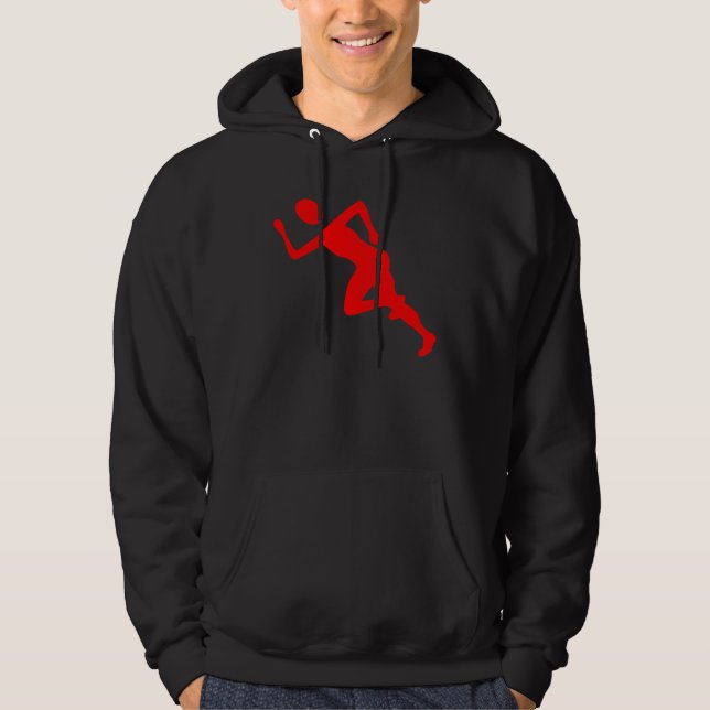 Moletom Com Capuz Correndo - Vermelho (Frente)