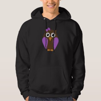 Moletom Com Capuz Coruja roxa & um Hoodie do preto do arco
