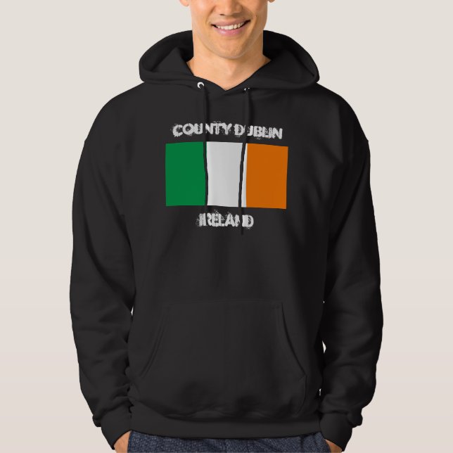 Moletom Com Capuz County Dublin, Irlanda com bandeira irlandesa (Frente)