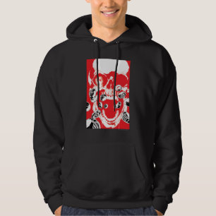 Moletom Com Capuz Crânio e anéis - vermelho