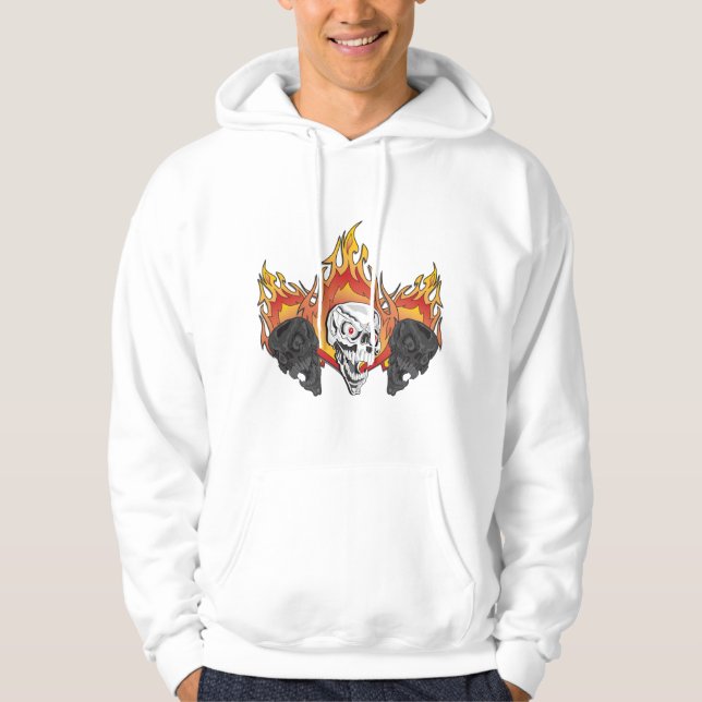 Moletom Com Capuz Crânios flamejantes (Frente)