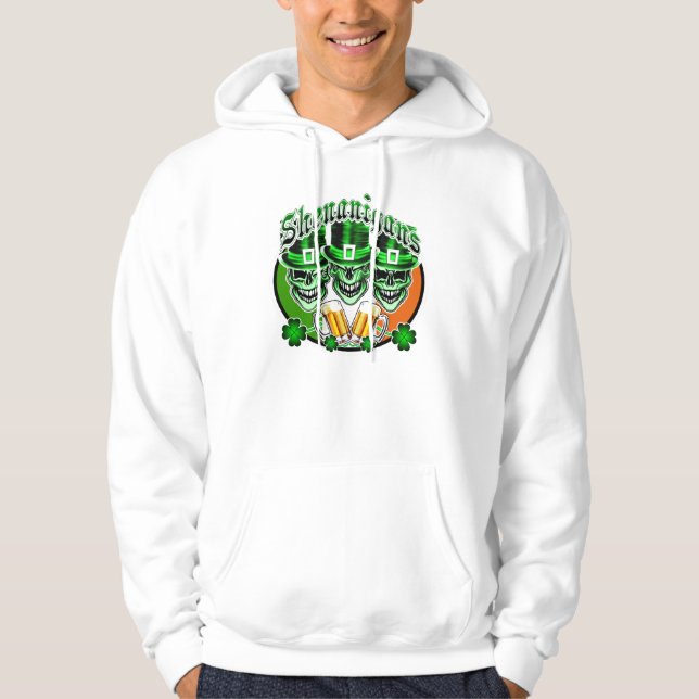 Moletom Com Capuz Crânios irlandeses de riso do Leprechaun: (Frente)