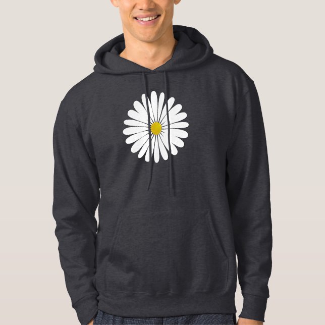 Moletom Com Capuz Daisy Flower, White Flower, White Daisy, Floral (Frente)