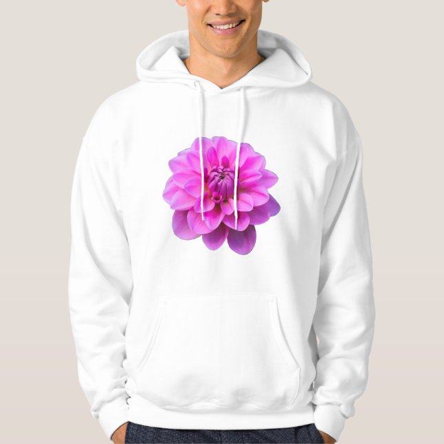 Moletom Com Capuz Dália Rosa (Isolada) (Frente)