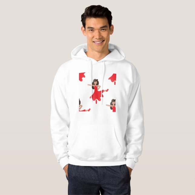 Moletom Com Capuz Dancer emoji significa sanduíche de capuz capuz (Frente Completa)
