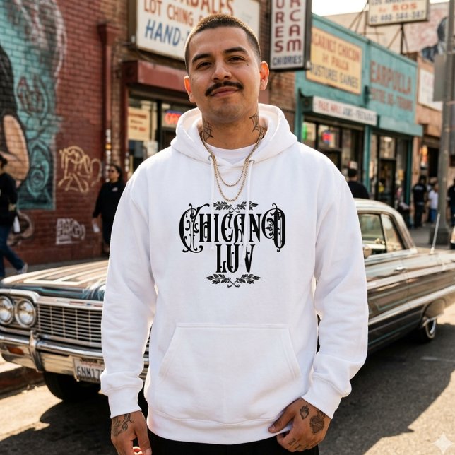 Moletom com capuz de amor chicano (Chicano love pullover hoodie)