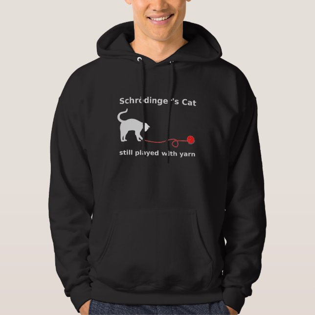 Moletom Com Capuz De "Hoodie do gato Schrödinger" (escuro) (Frente)