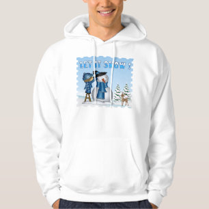 Moletom Com Capuz Deixe-o nevar o capuz dos homens de neve