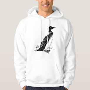 Moletom Com Capuz Desenho preto e branco do mergulhão-do-norte