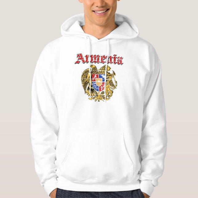 Moletom Com Capuz Design arménio da brasão (Frente)