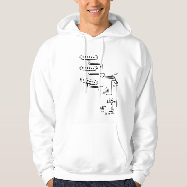 Moletom Com Capuz diagrama de fiação da guitarra elétrica (Frente)