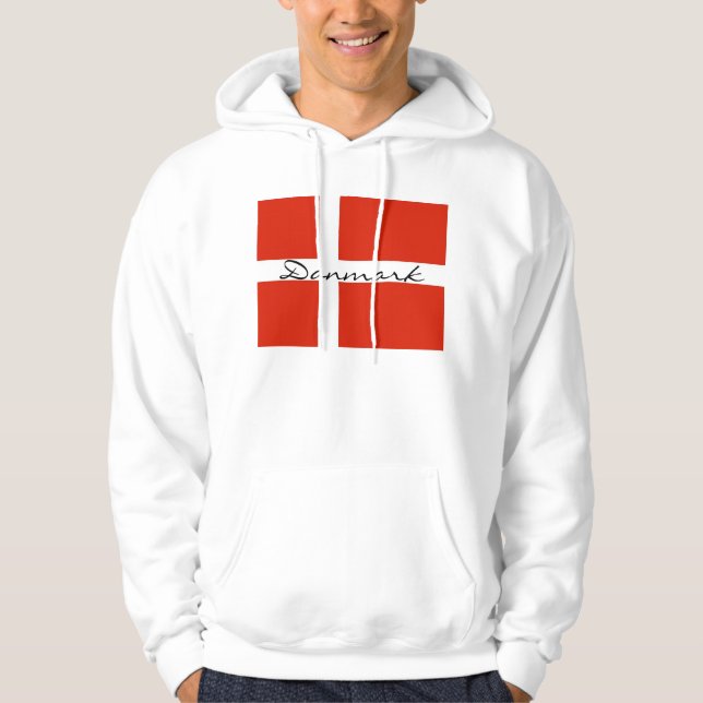 Moletom Com Capuz Dinamarca com Dannebrog (Frente)