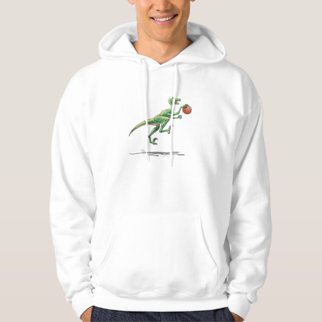 Moletom Com Capuz dinossauro dos desenhos animados do velociraptor (Frente)