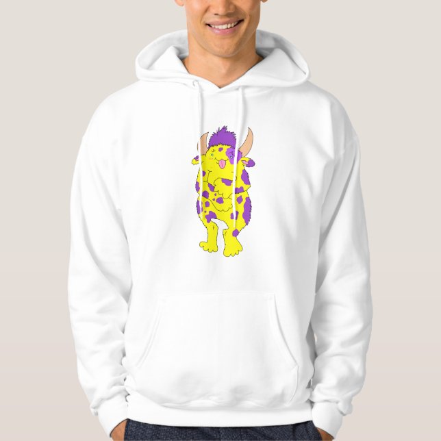 Moletom com Capuz do Monstro Difuso Manchado (Frente)