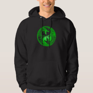 Moletom Com Capuz Dragões de Yin Yang, verdes