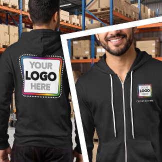 Moletom com Capuz e Zíper de Logotipo da Empresa -