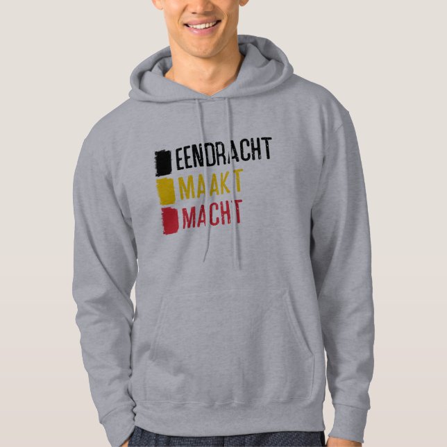 Moletom Com Capuz Eendracht Maakt Macht Motto Belga Hoodie (Frente)