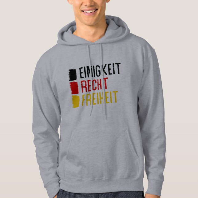 Moletom Com Capuz Einigkeit Recht Freiheit Alemanha Motto Hoodie (Frente)