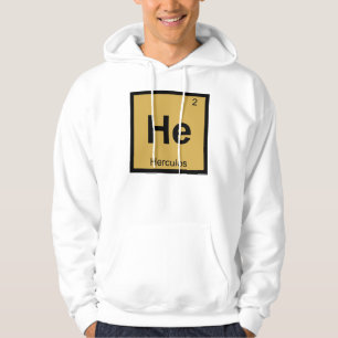 Moletom Com Capuz Ele - Hércules Tabela Periódica Química Grega