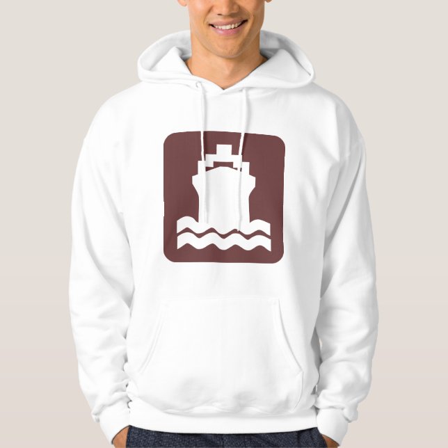 Moletom Com Capuz Em forma de navio - Marrom escuro (Frente)